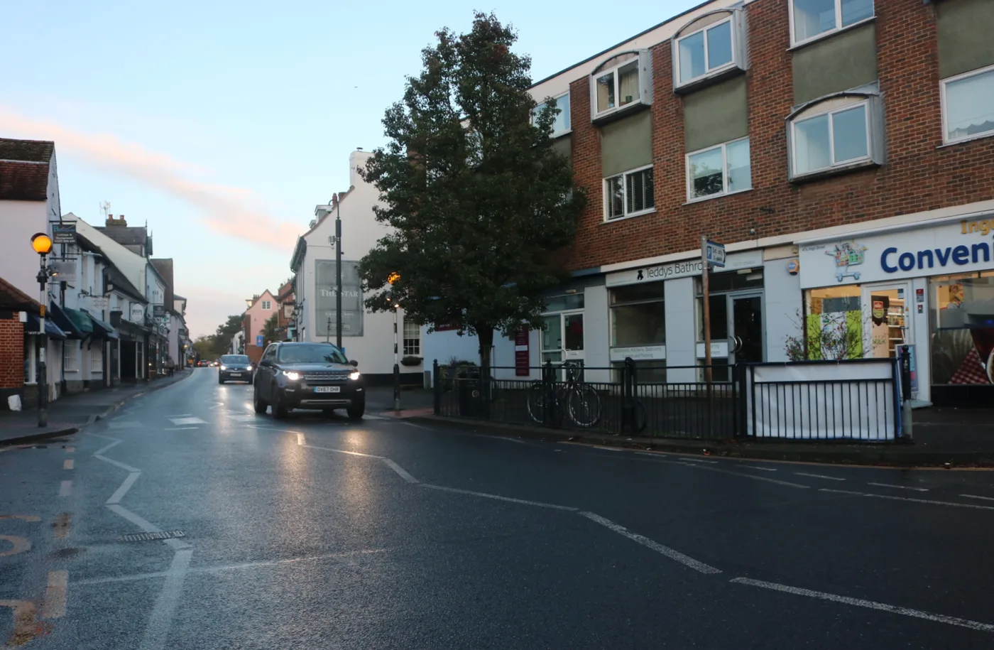 The High Street in Ingatestone, where 500 households trialled fortnightly rubbish collections